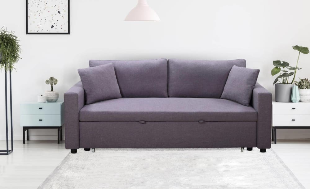 Canapé 3 places convertible tissu gris clair - Maisons du Monde