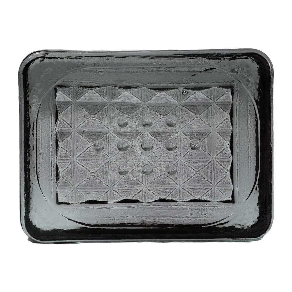 Pportesavon en verre recyclé anthracite 12x9x3 cm Pportesavon en verre recyclé anthracite 12x9x3 cm