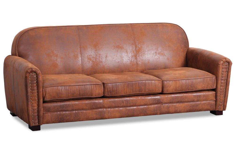 Canapé 3 places club perle tissu vintage