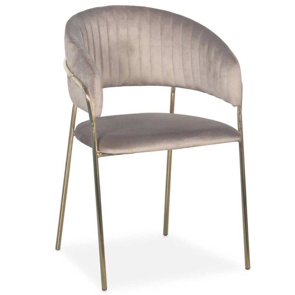 Lot de 4 chaises velours taupe - Maisons du Monde