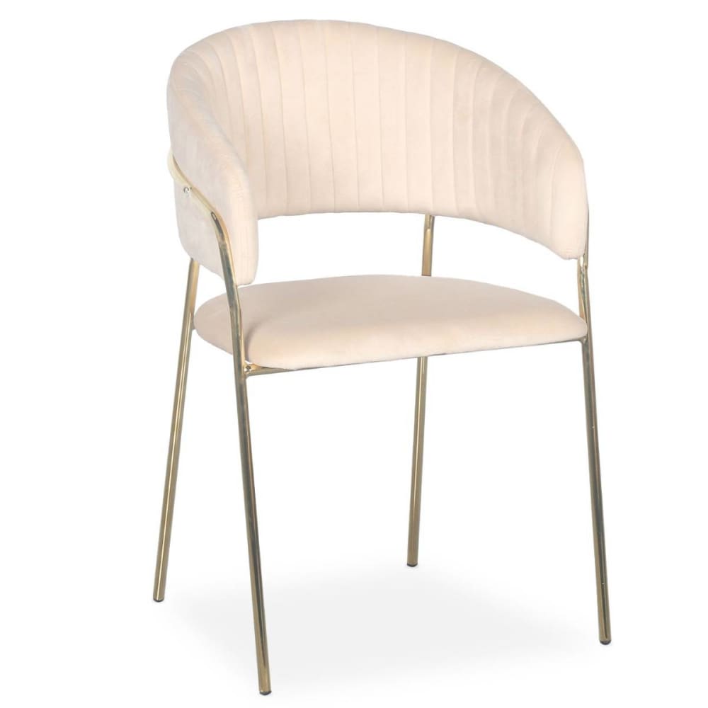 Lot de 4 chaises velours beige - Maisons du Monde