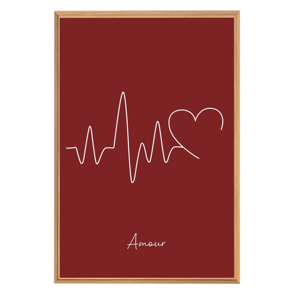 Tableau mural encadré battement amour 65x97