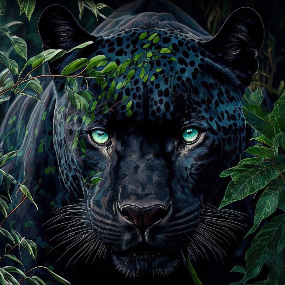 Tableau sur toile panthère 90x90