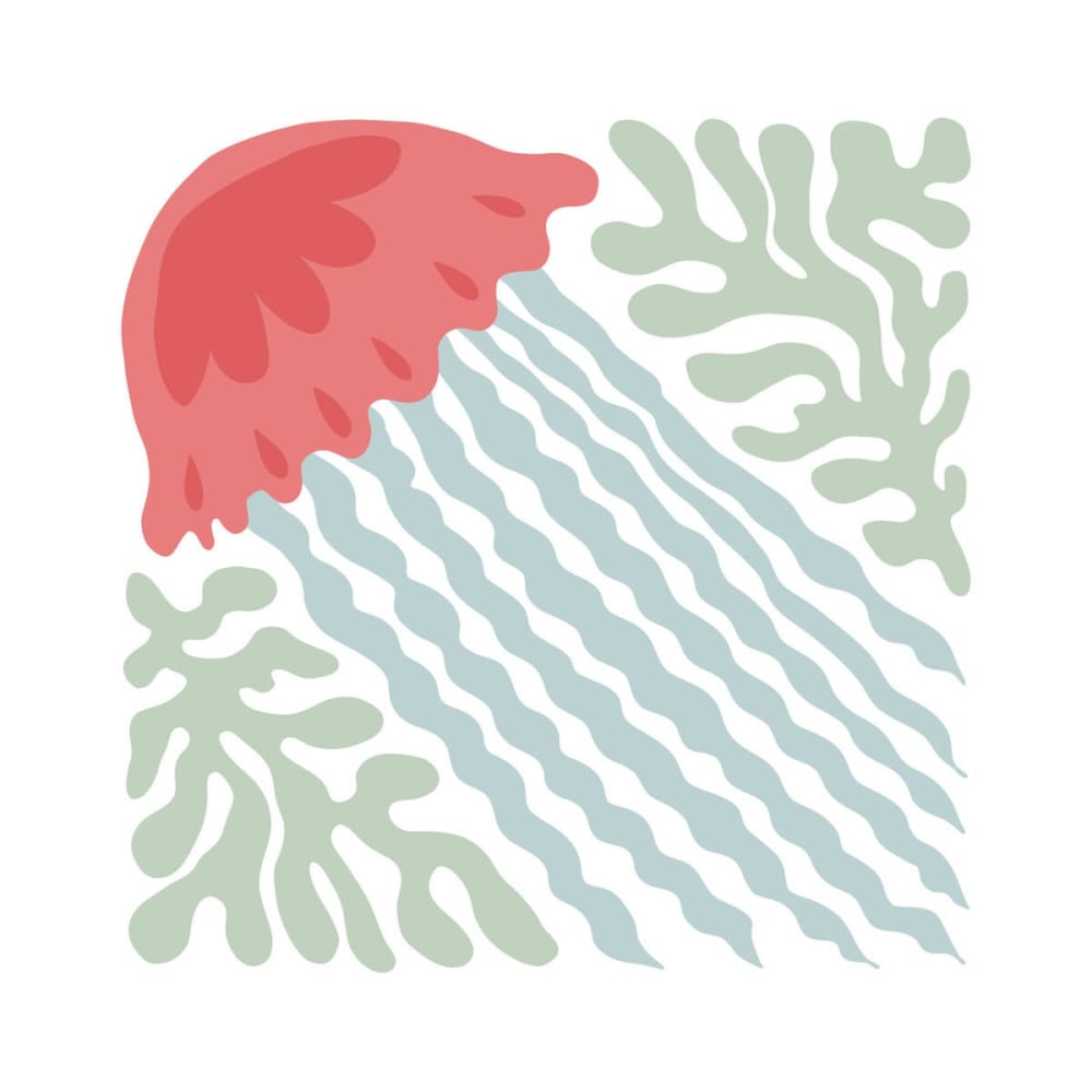 Tableau sur toile illustration méduse 30x30