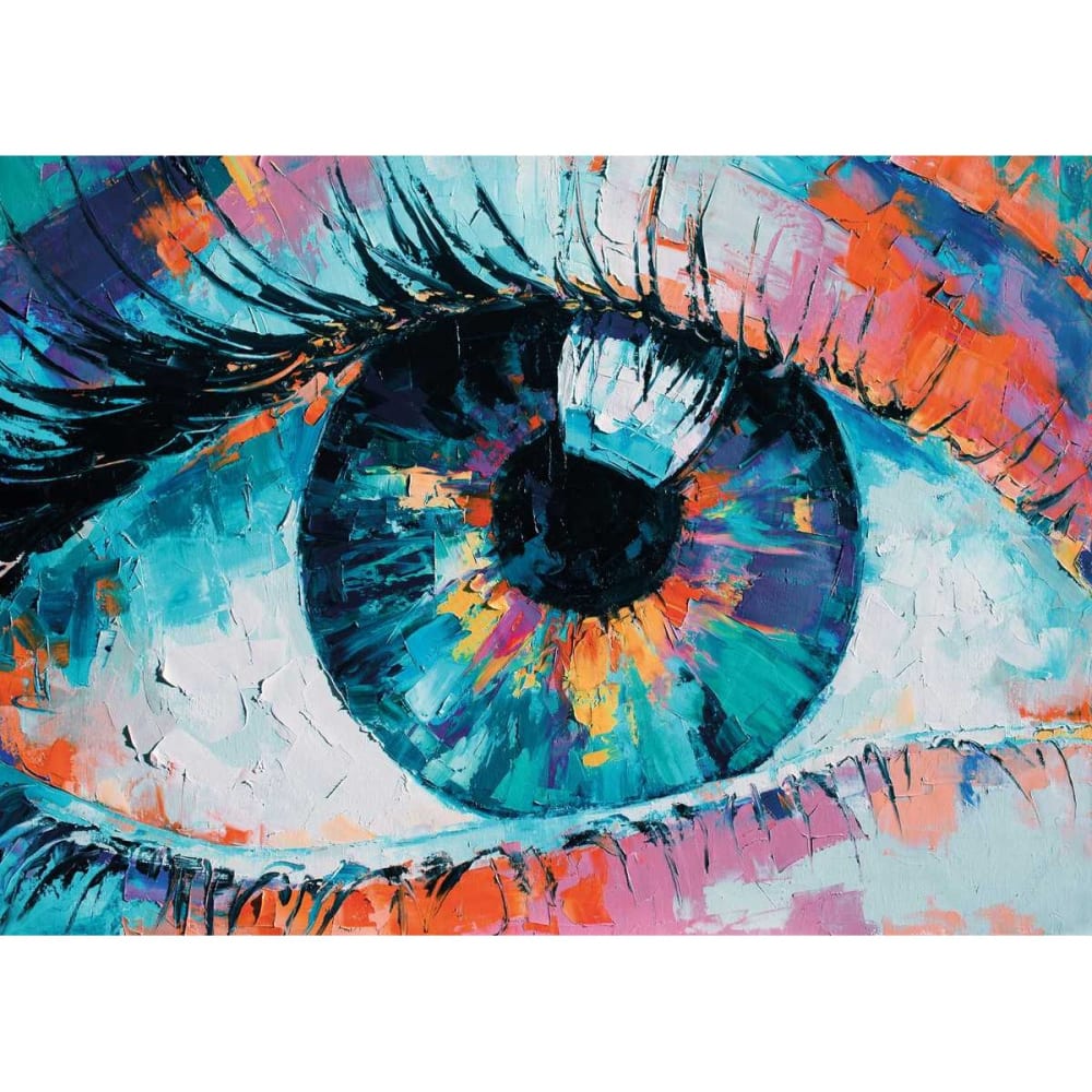 Tableau sur toile oeil coloré 100x140