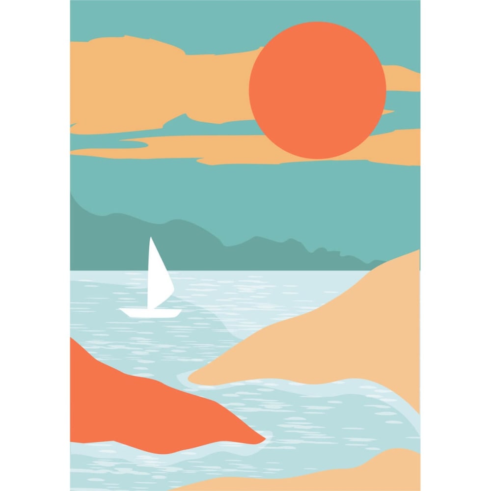 Tableau sur toile illustration soleil 65x97