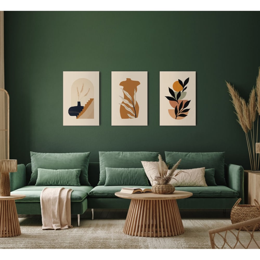 Tableau sur toile feuillage noir 65x97