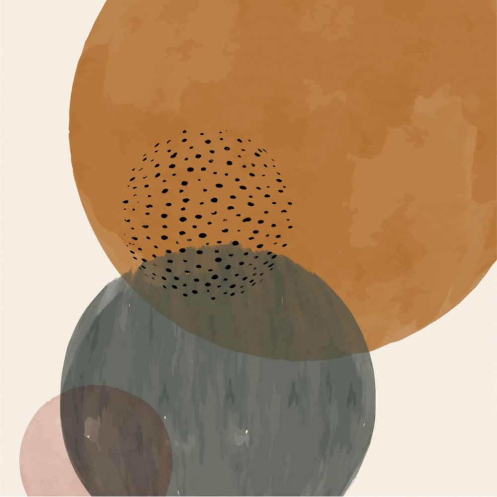 Tableau sur verre rond abstrait 30x30
