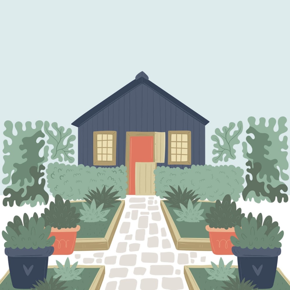 Tableau sur toile maison 30x30