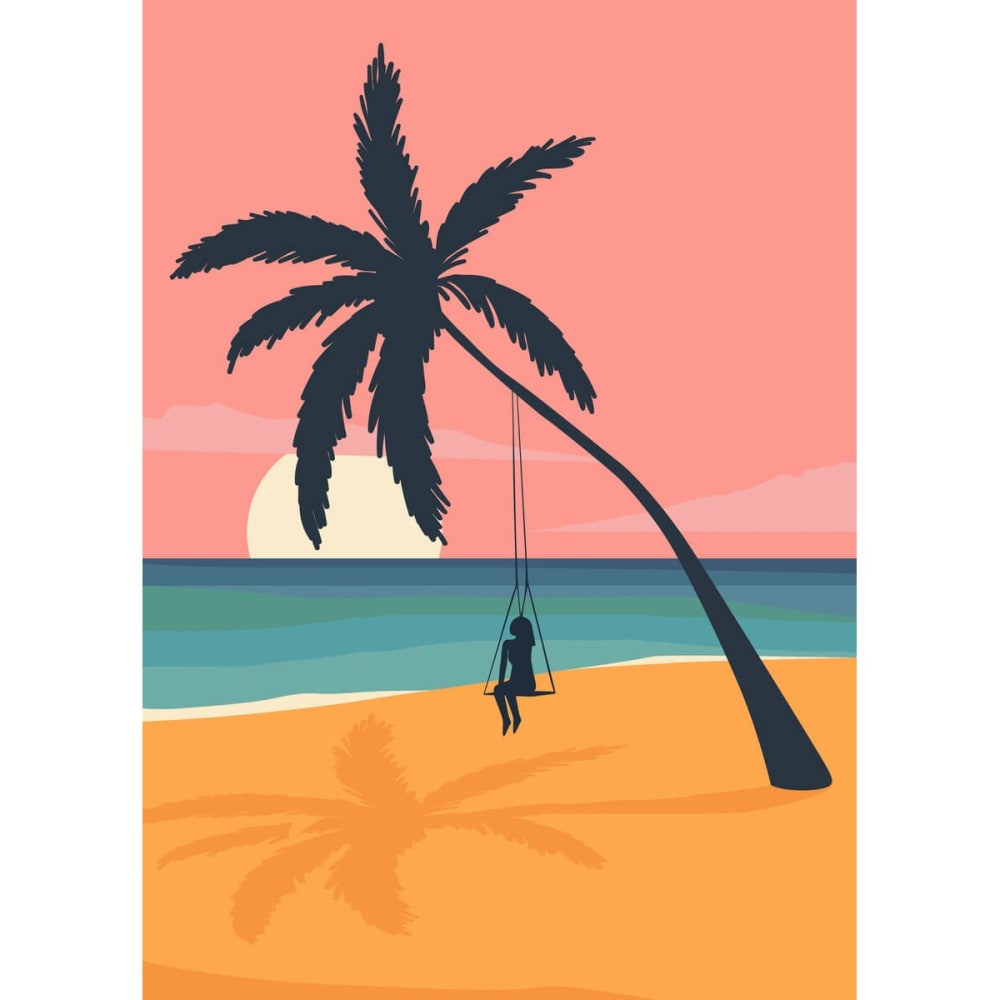 Tableau sur toile palmier 45x65