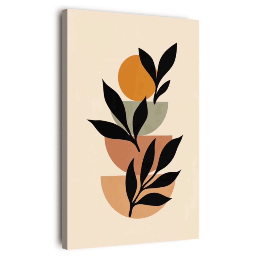 Tableau sur toile feuillage noir 100x140