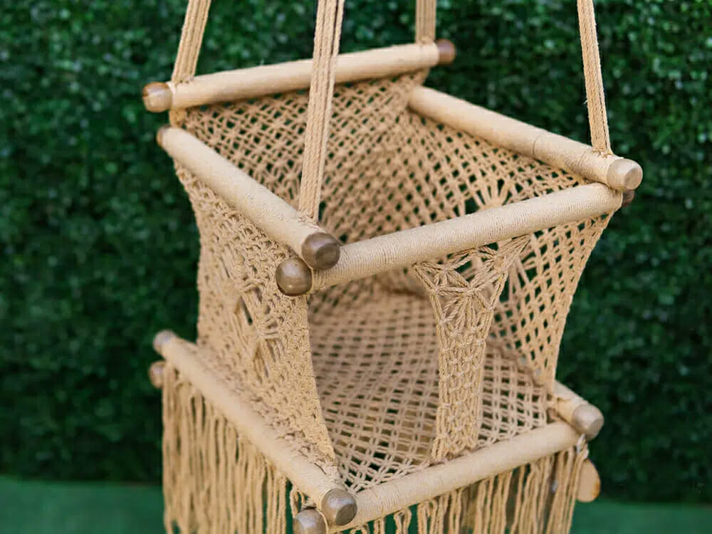 Hamac bébé macramé taupe (Hamac Del Sol) - Image 2