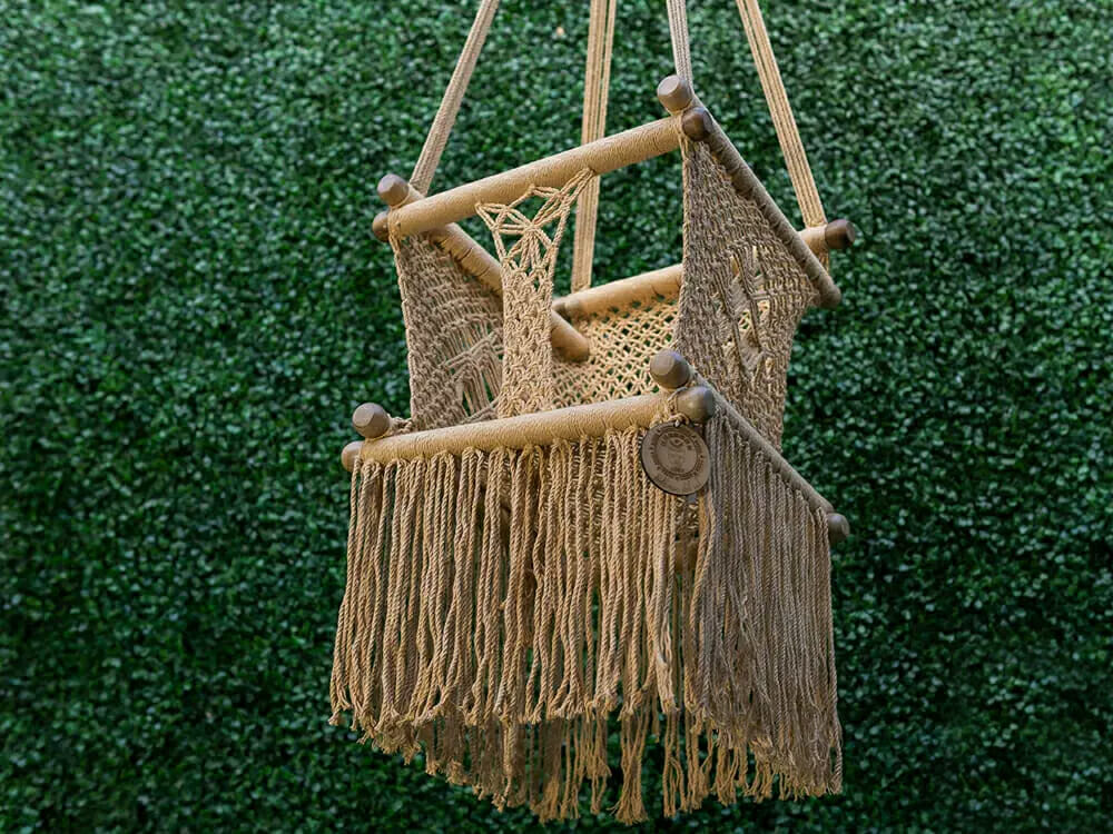 Hamac bébé macramé taupe (Hamac Del Sol) - Image 3