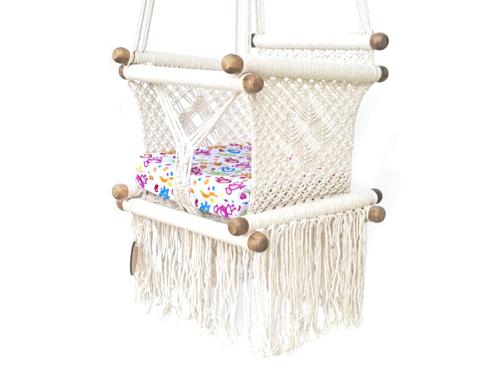 Hamac bébé macramé Ecru (Hamac Del Sol) - Image 1
