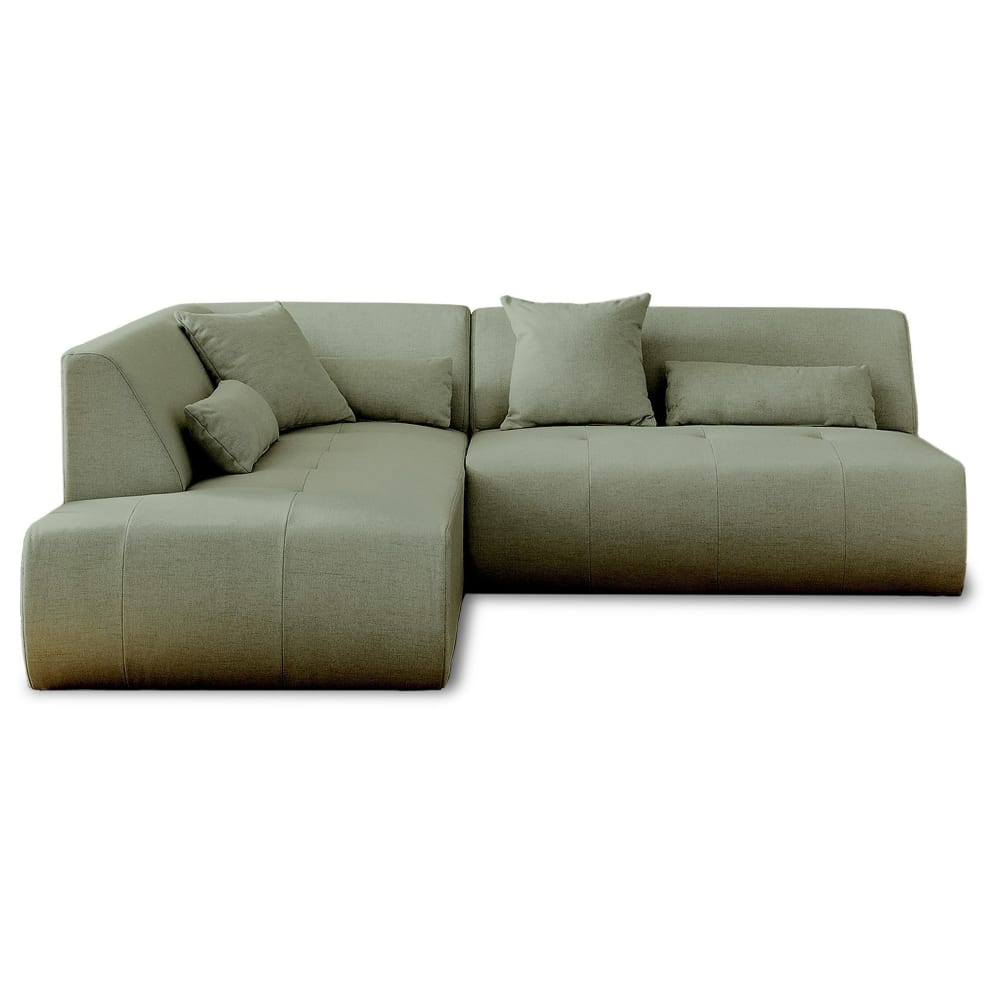 Canapé modulable 5 places en tissu vert sauge