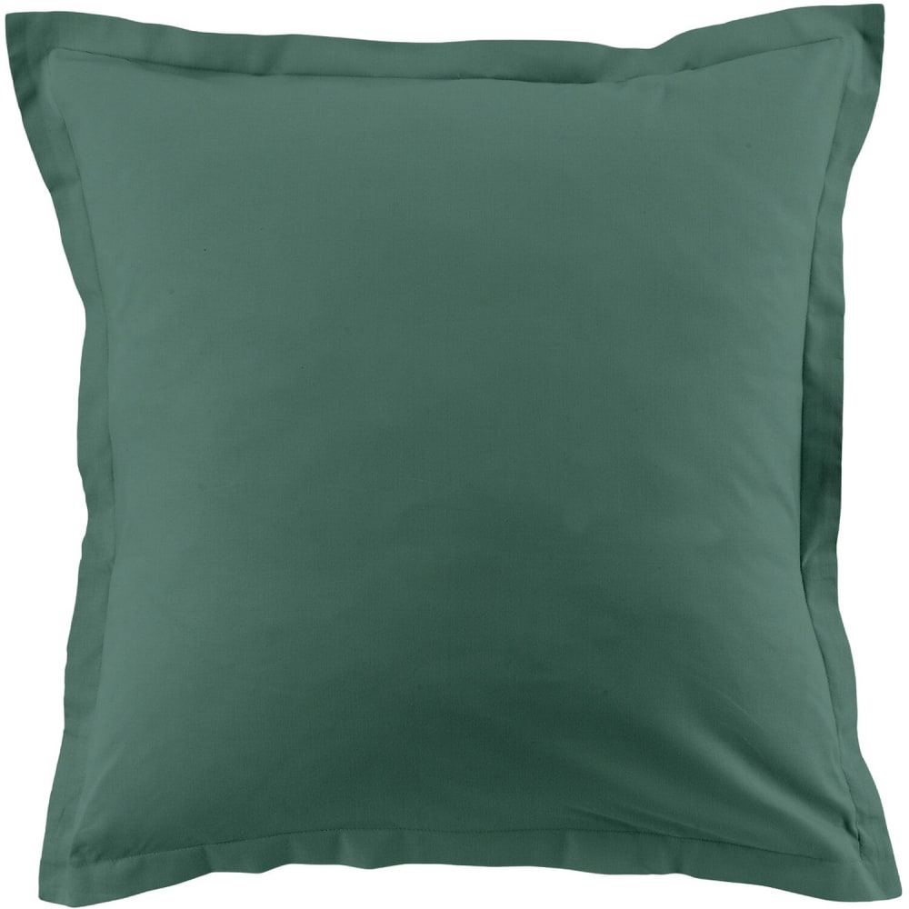 Taie d'oreiller coton vert canard 63x63 cm