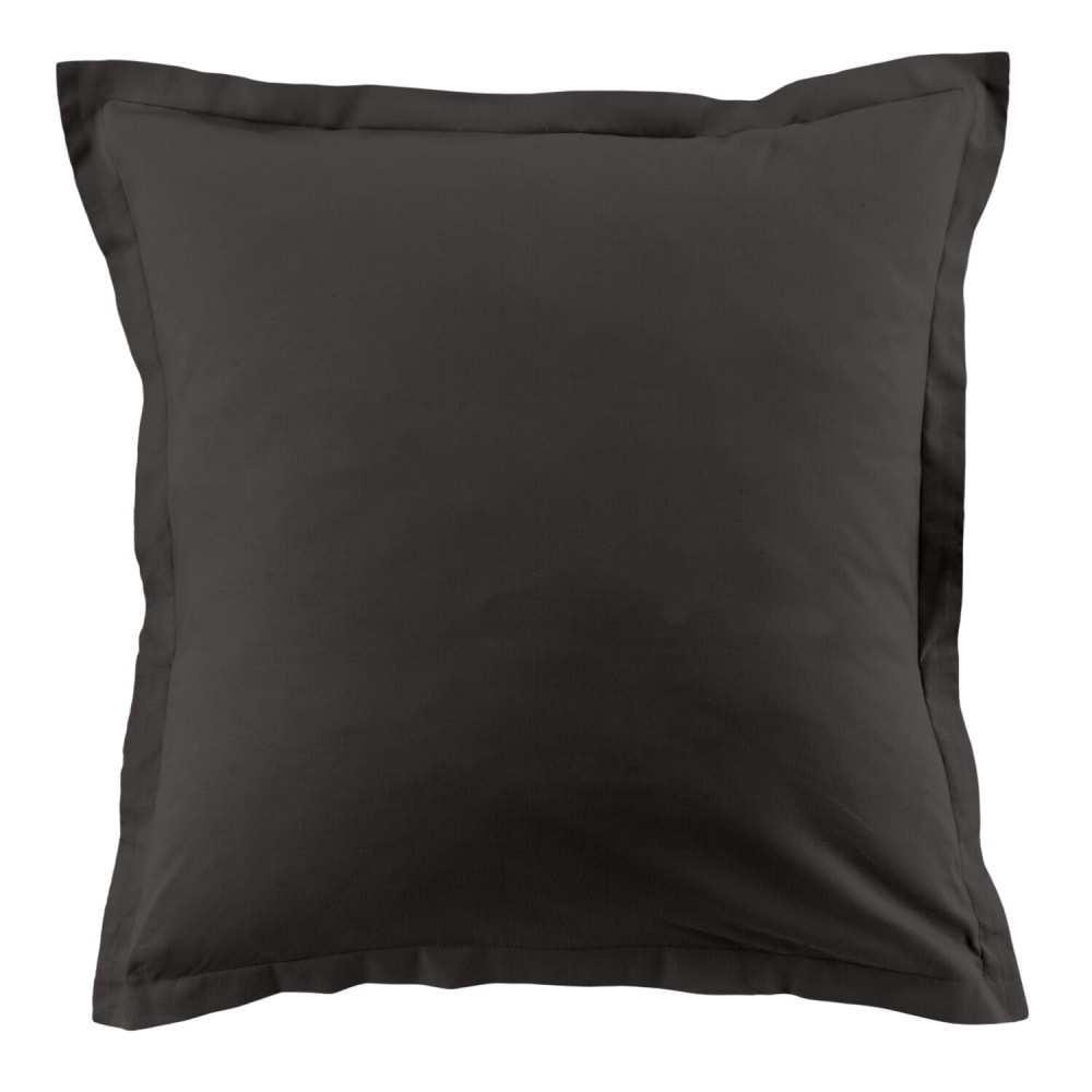 Taie d'oreiller coton gris fonce 63x63 cm