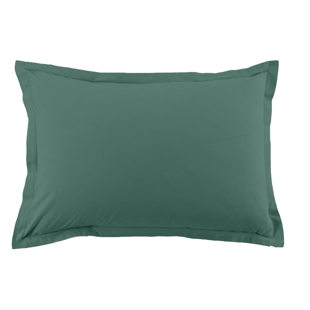 Taie d'oreiller coton vert canard 50x70 cm