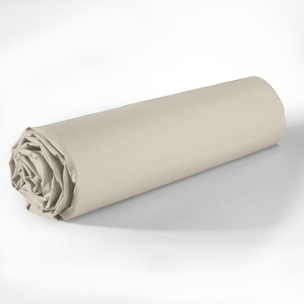 Drap housse coton ivoire 140x190 cm — vue 3