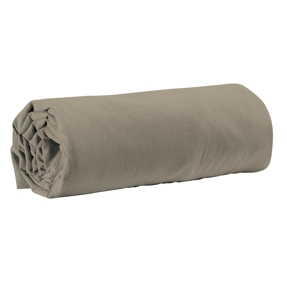 Drap housse coton gris fonce 180x200 cm — vue 4