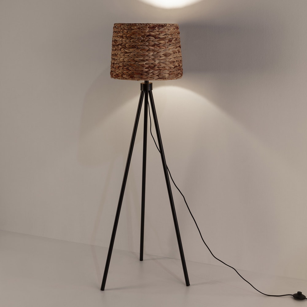 Lampadaire en jonc de mer et métal, hauteur 144 cm — vue 4