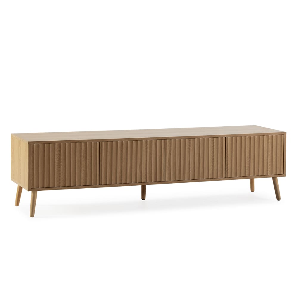 HOMN TV-Schrank 4 Türen Eiche-Optik style modern Braun Spanplatte