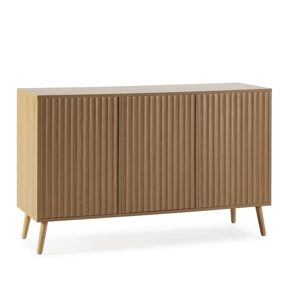 HOMN Sideboard 3 Türen Eiche-Optik style modern Braun Spanplatte