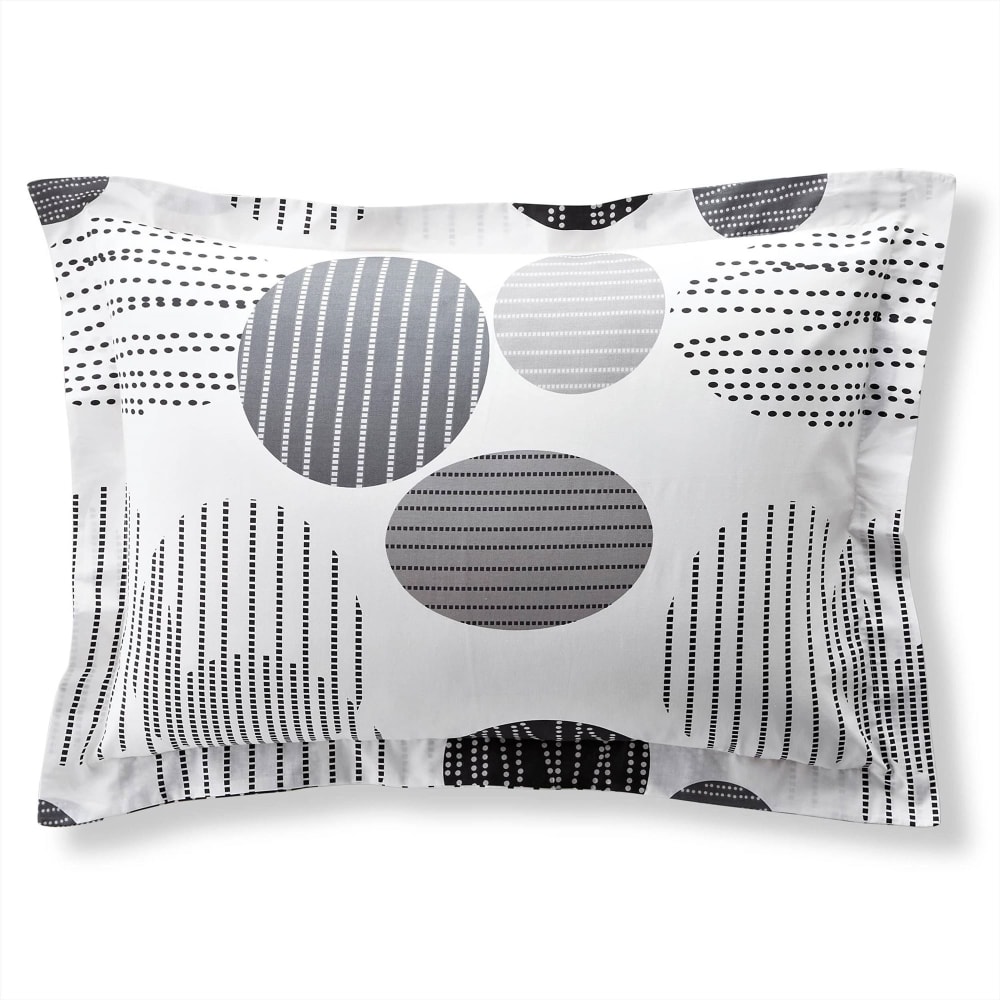 Taie volant en coton gris 65x65cm