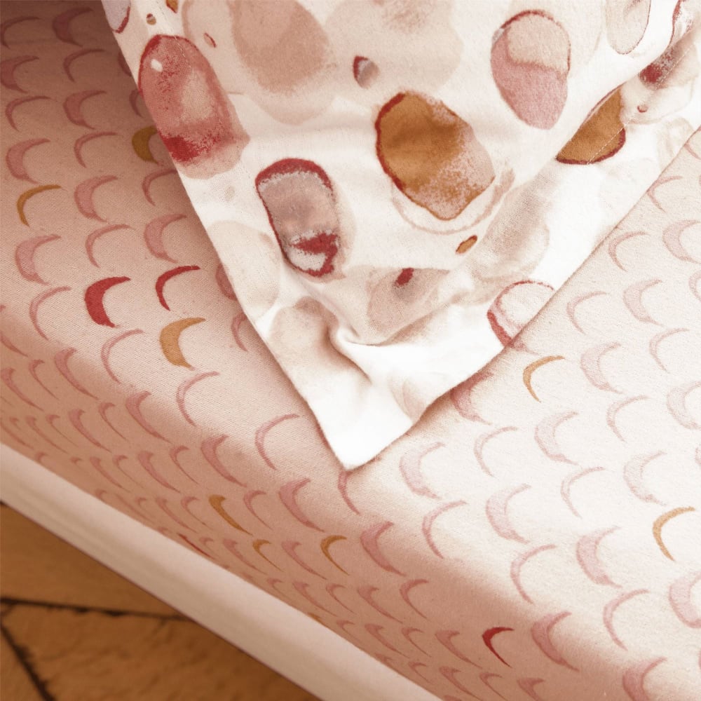 Drap-housse en coton rose 160x200x28cm