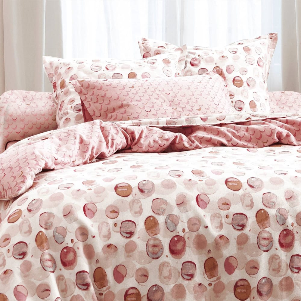 Housse de couette en coton rose 260x240cm — vue 4