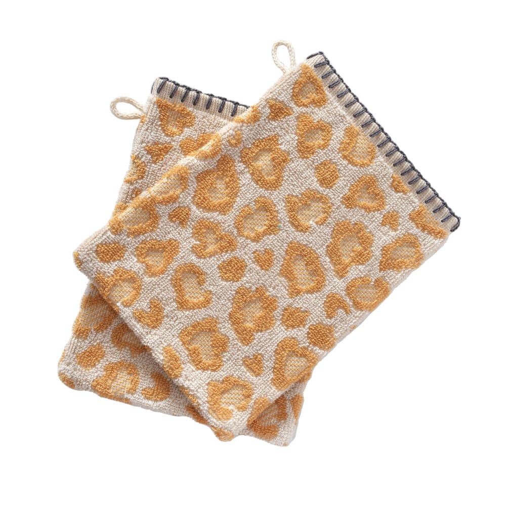 Gant de toilette en coton beige 15x22cm