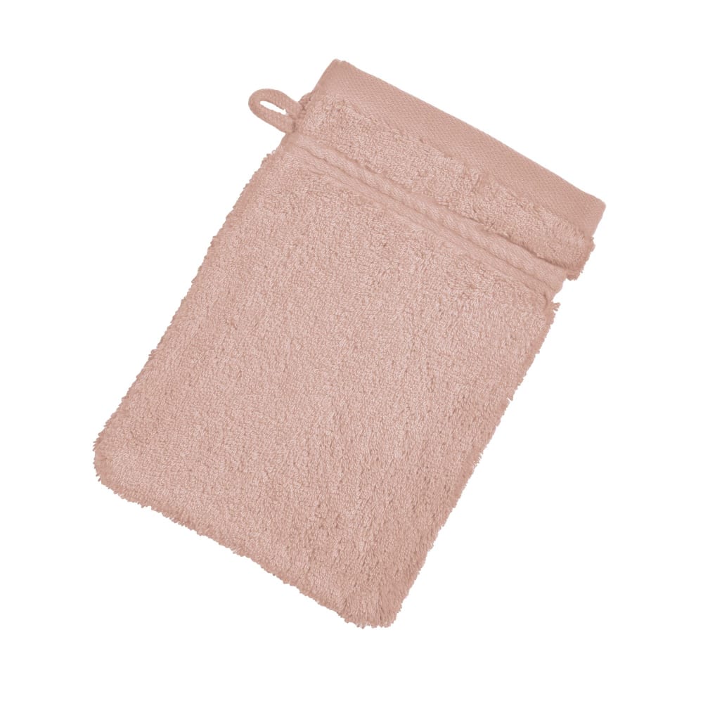 Lot de 2 gants de toilette 15x21 rose blush en coton