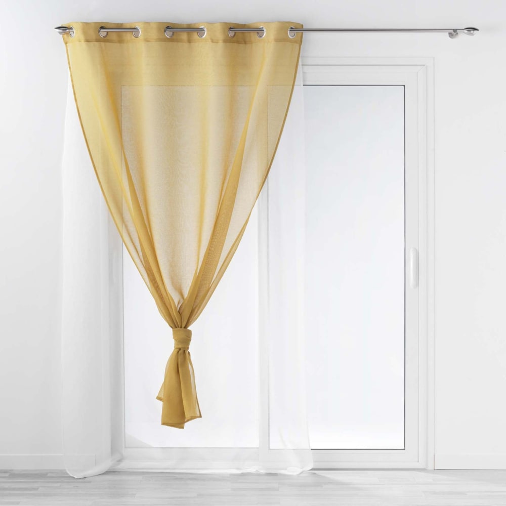 Voilage double au style coloré polyester jaune 140x240 cm