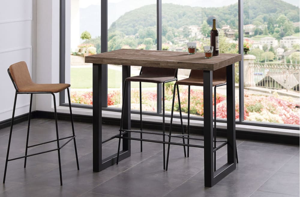 Stehtisch aus Stahl und dunkler Eiche - Maisons Du Monde