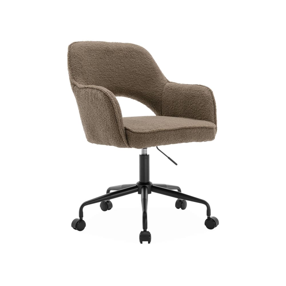 Chaise de bureau à roulettes bouclettes taupe