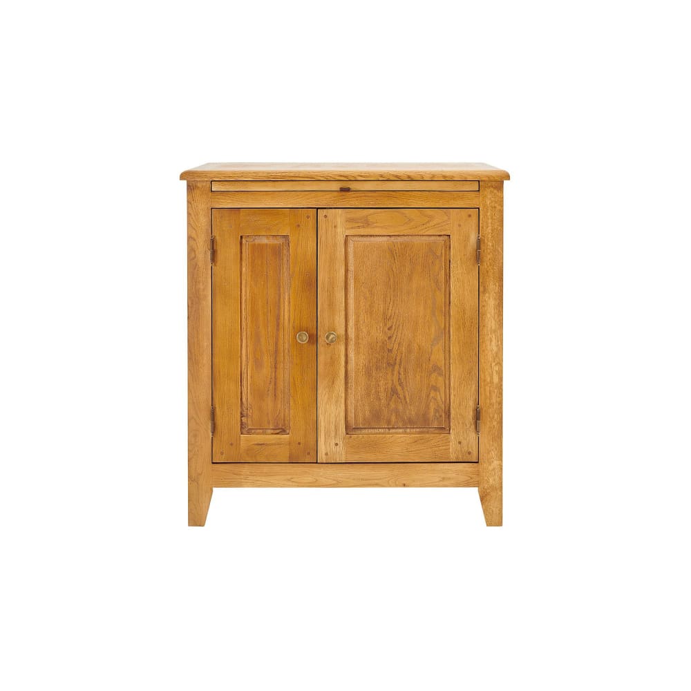 Hellin Buffet campagne 2 portes en chêne massif Marron Bois - 82x90x46cm