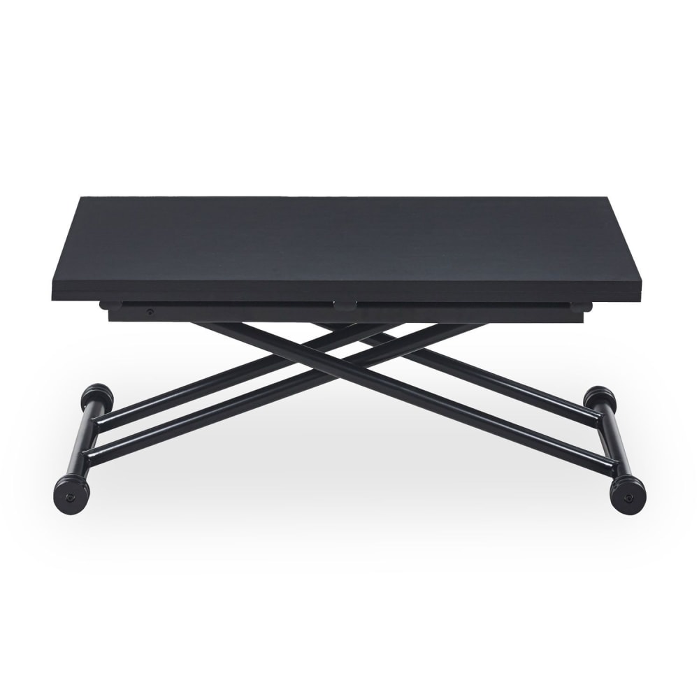 Table basse relevable noir carbone