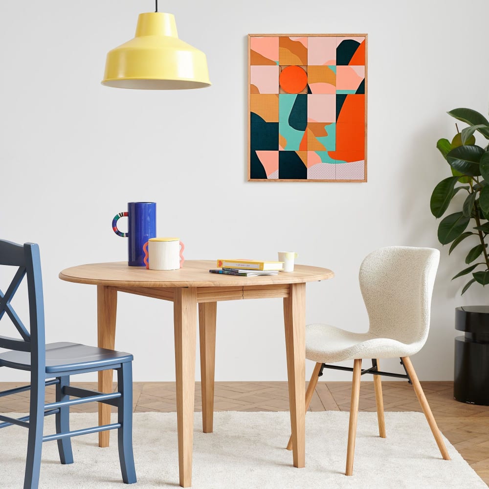 Table ronde à volets en chêne massif  D105