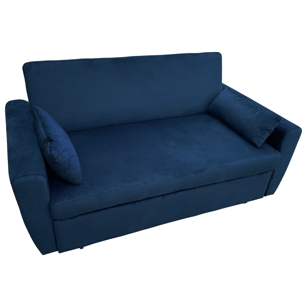 Canapé convertible 2 - velours bleu