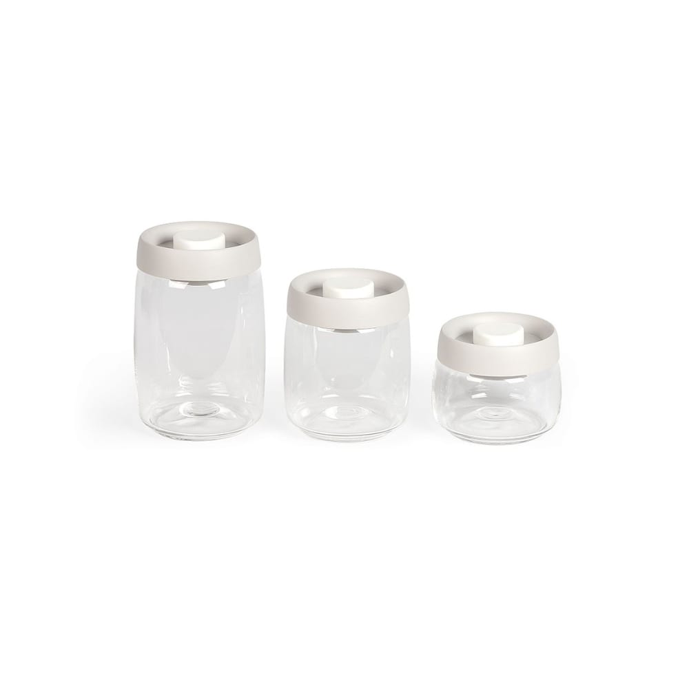 Livoo Set de 3 bocaux sous vide transparent - Verre