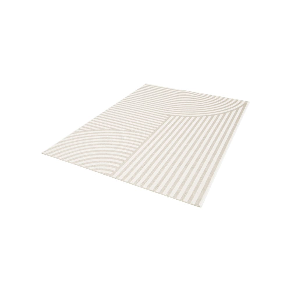 Tapis d’extérieur à motif géométrique - 160x230cm beige polyester — vue 3