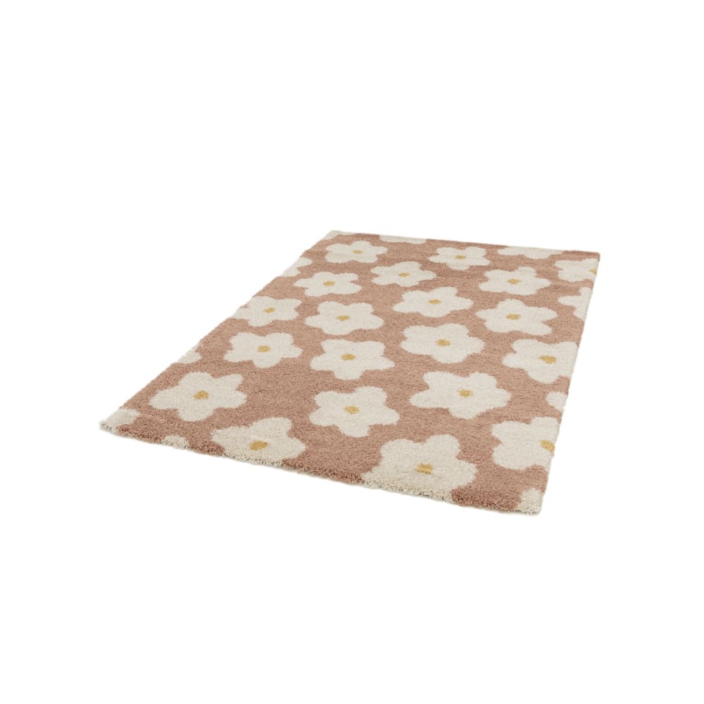 Tapis contemporain à motif floral - 160x230cm vieux rose polypropylène — vue 4