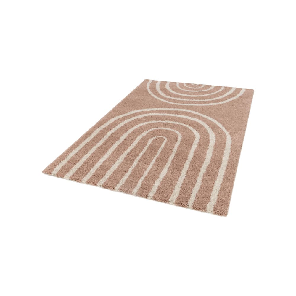 Tapis contemporain géométrique - 120x170cm vieux rose polypropylène — vue 3