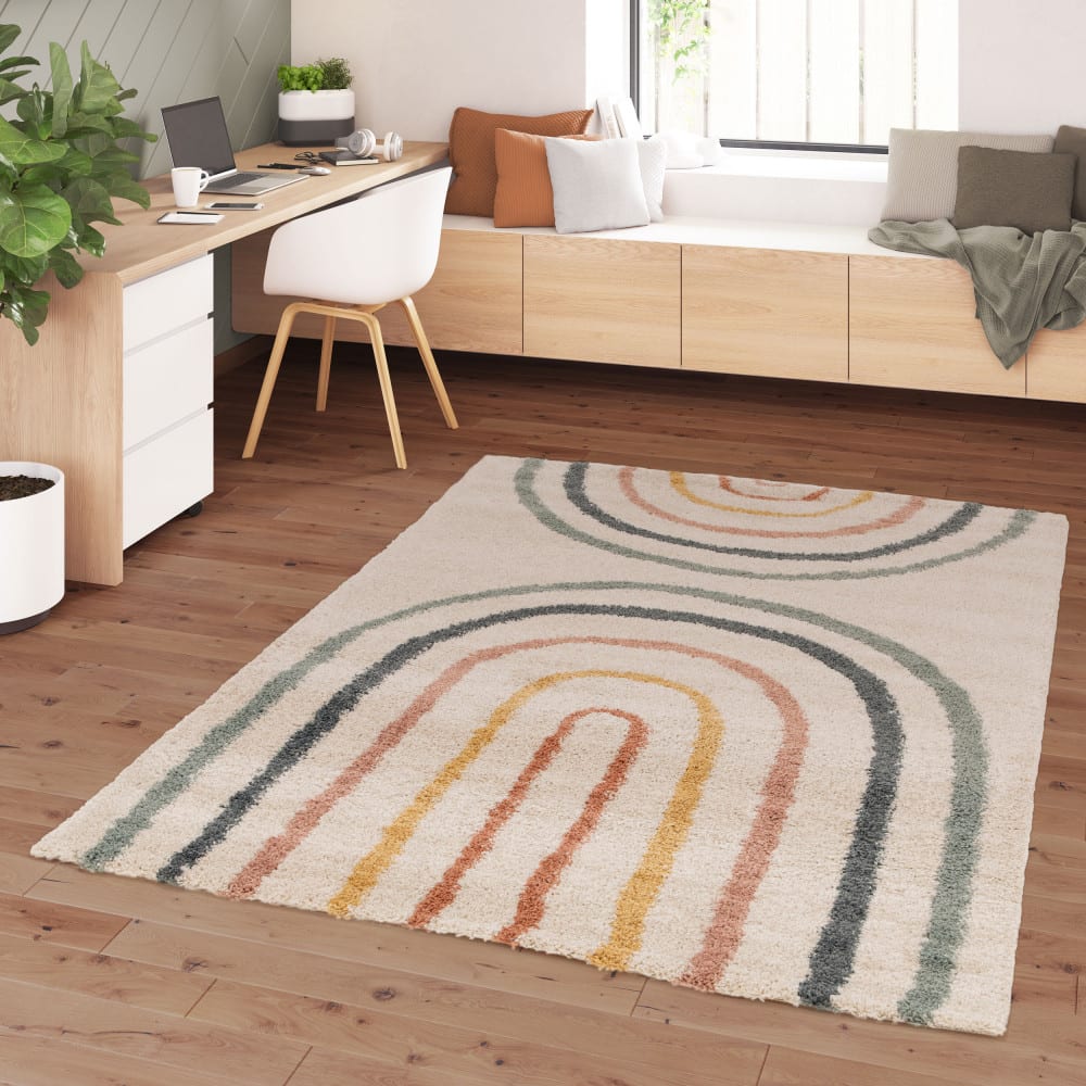 Tapis contemporain géométrique - 160x230cm multicolore polypropylène — vue 3