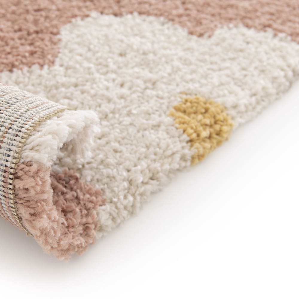 Tapis contemporain à motif floral - 120x170cm vieux rose polypropylène — vue 4