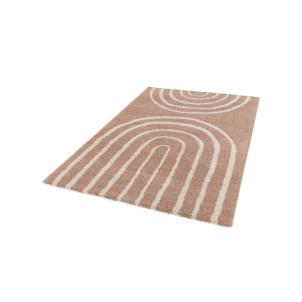 Tapis contemporain géométrique - 160x230cm vieux rose polypropylène — vue 4