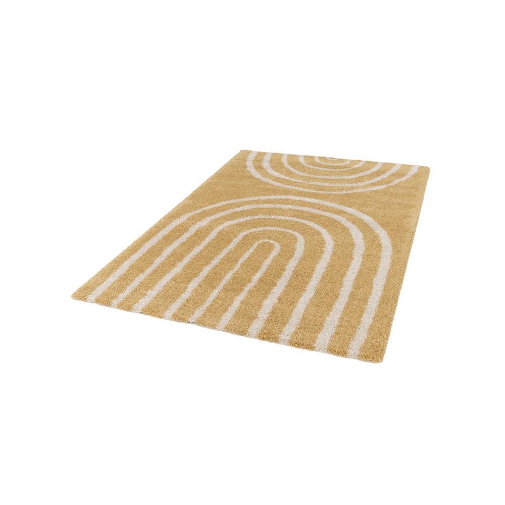 Tapis contemporain géométrique -120x170cm jaune moutarde polypropylène — vue 3