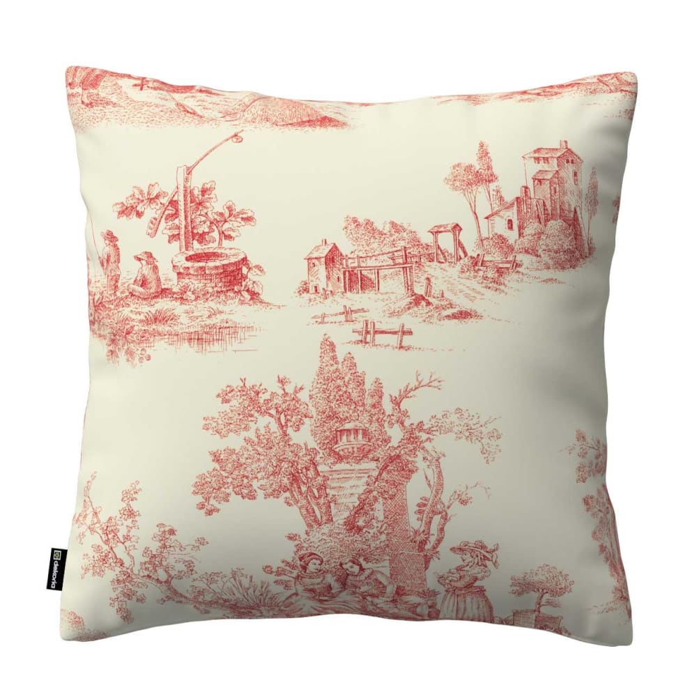 Dekoria Kissenhülle Toile de Jouy, rot, 43x43 cm - Stoff