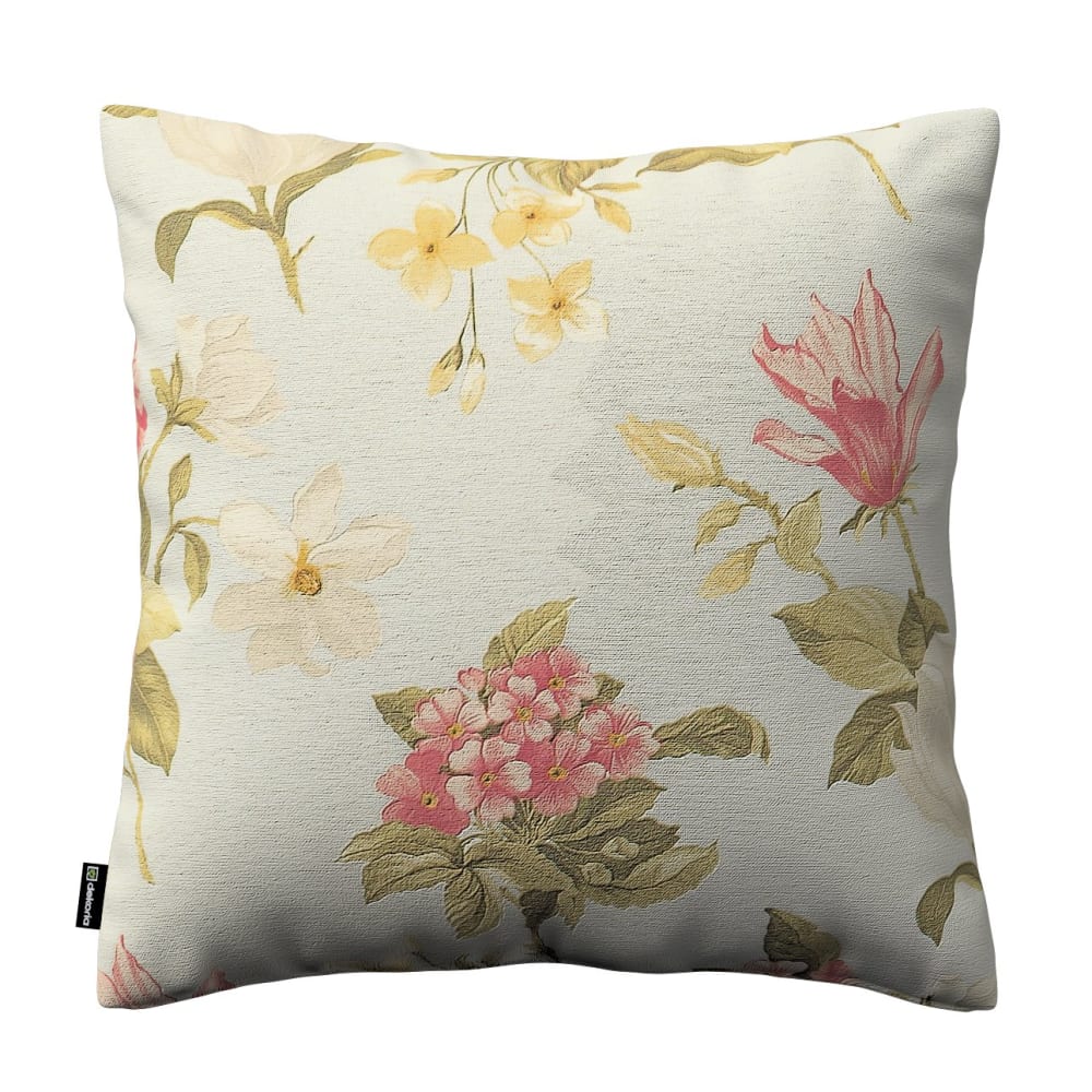 Dekoria Kissenhülle mit großen Blumen, blau und rosa, 43x43cm - Stoff