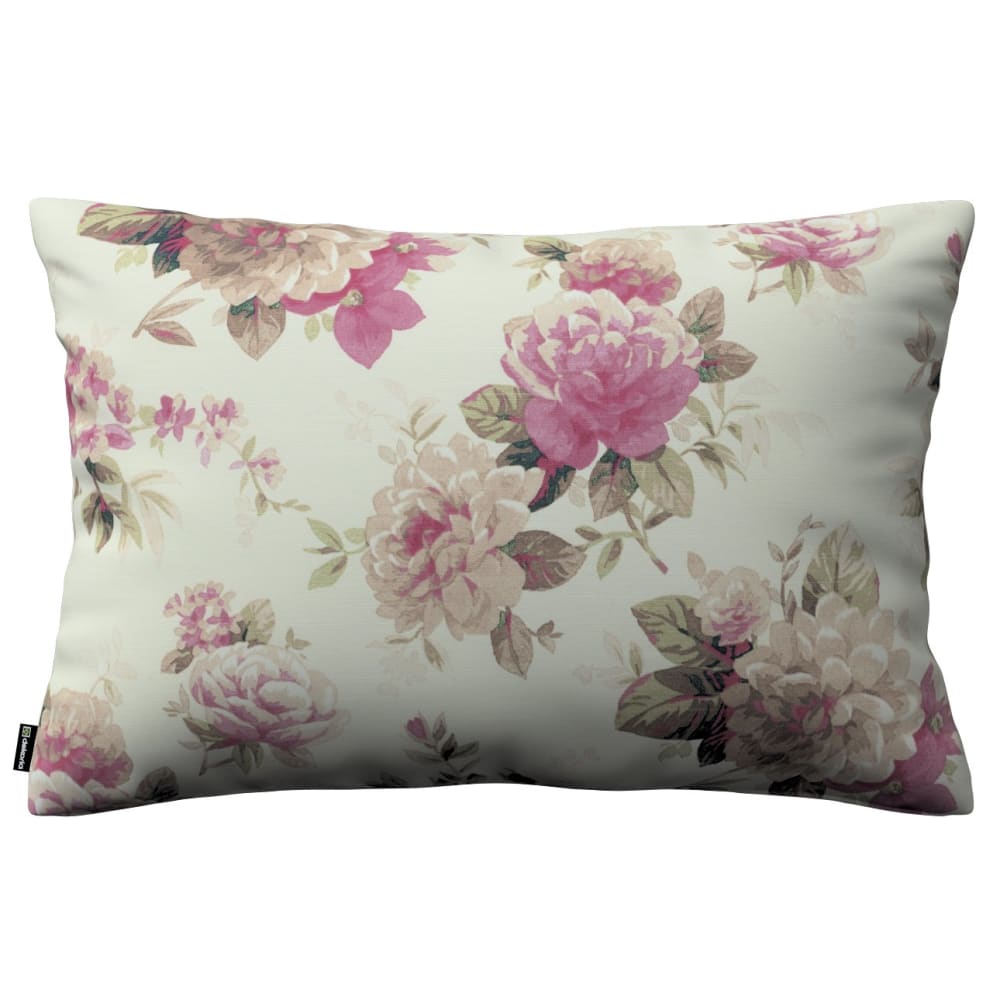 Dekoria Kissenhülle mit Blumenmuster, aus Baumwolle, beige und rosa, 60x40cm - Stoff
